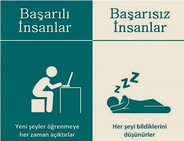 Başarılı İnsanlar Öğrenmeye Her Zaman Açıktırlar, Başarısız İnsanlar Her şeyi Bildiklerini Sanırlar